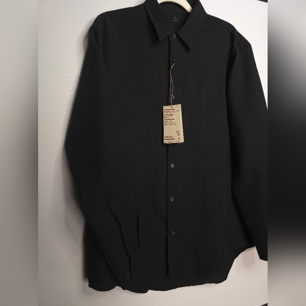 Muji Black Men's long sleeve super breathable fabric